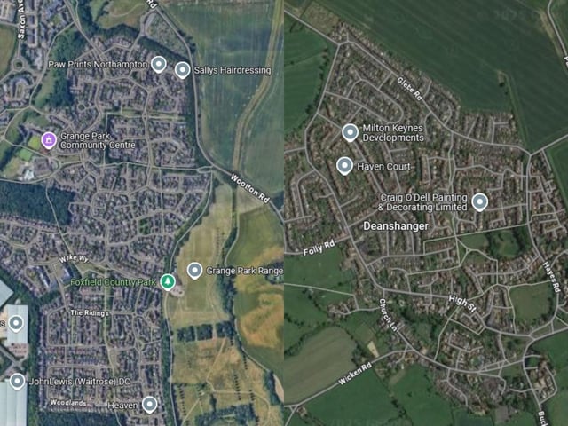 At number seven is Deanshanger and Grange Park with 27 reports of anti-social behaviour.