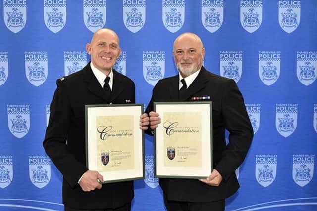 PC Matt Diduca and PC Colin Riley were commended for their work on the scene of the double fatal collision on the M1 near Northampton.