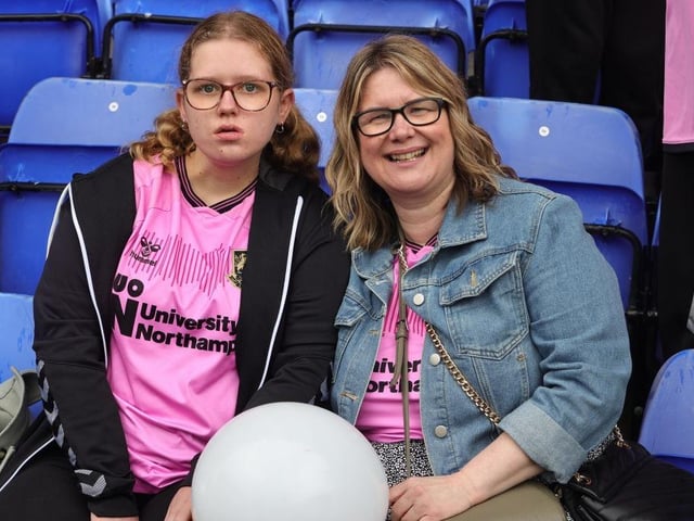 Northampton Town supporters prior to the final game of the season at Tranmere Rovers.