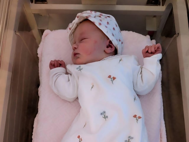 Rosie Eileen born at 4pm on November 23 at Northampton General Hospital, weighing 8lbs 12oz.