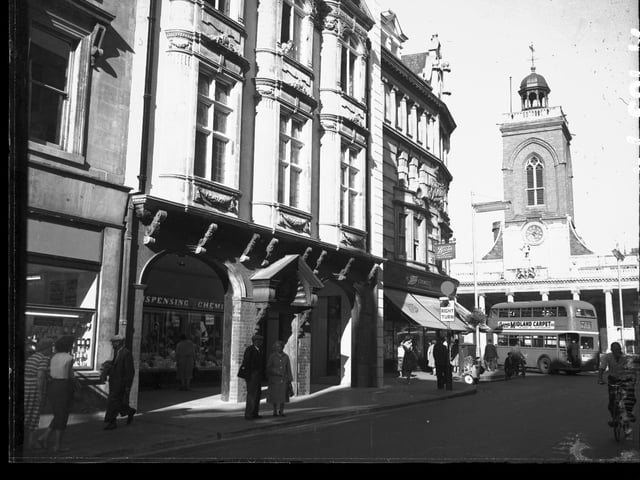 Boots new department store on corner of Gold Street and Drapery, Northampton town centre, September 12, 1959
