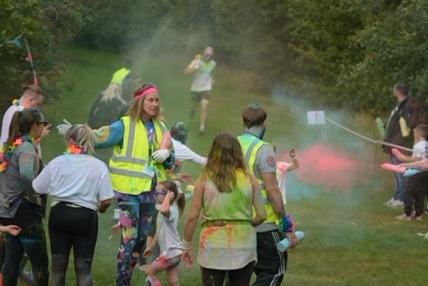 More than 60 children, parents and members of the community completed a colour run at Pitsford Quarry on Sunday September 28 to raise money for school activities.
