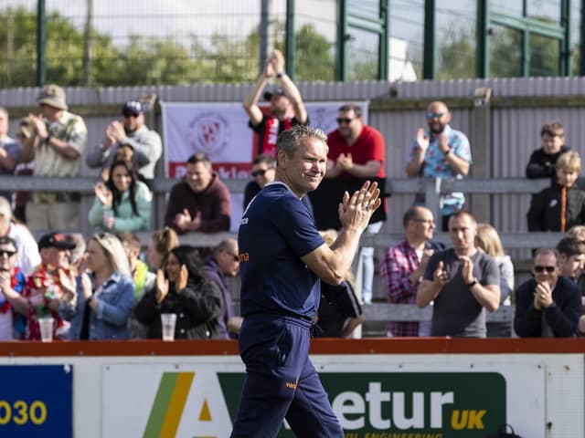 Brackley Town manager Kevin Wilkin is hoping home advantage will pay off for his team in the play-offs. Picture by Glenn Alcock