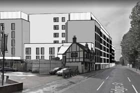 This is an artist's impression of what the flats could look like next to the Malt Shovel pub
