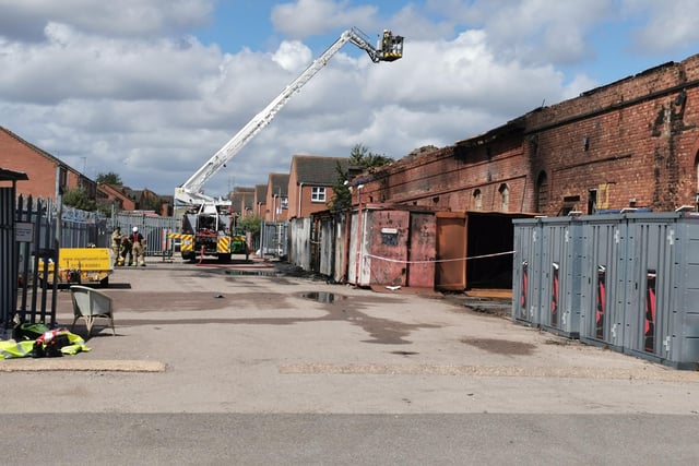 Pictures show the damage caused by blaze which ripped through National Rail Depot building in Cotton End