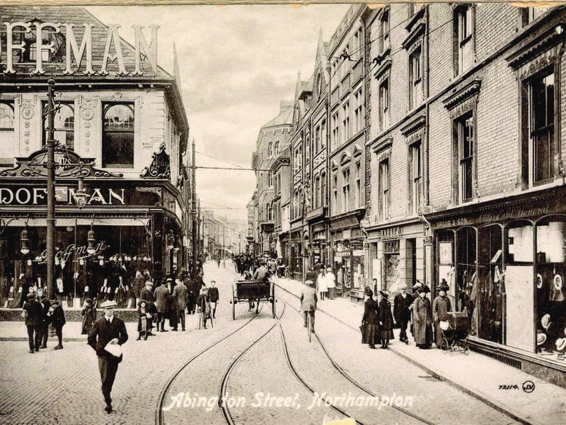 Abington Street in 1914 - Archive photograph in a document put together by Northampton Borough Council reveals how the town centre has developed over the past 100 years.