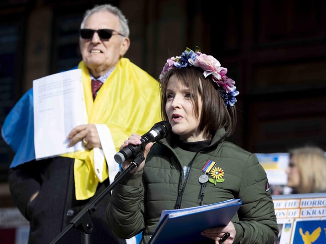 Hundreds attended to commemorate one year since the invasion of Ukraine on February 24, 2022.