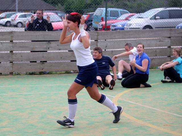 2009 - Staff from Northampton General Hospital doing silly sports in the final of their It's A Knockout tournament.