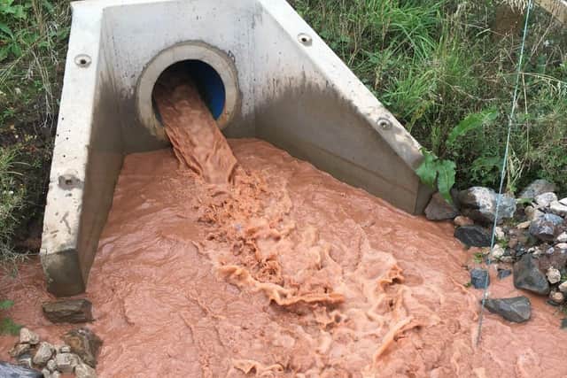 A Moulton construction company has been fined after admitting causing pollution to a brook.