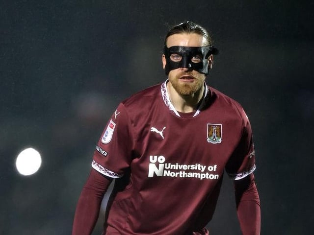 Sported a mask and Cobblers did improve with him leading the line but not enough to seriously trouble Cambridge... 6