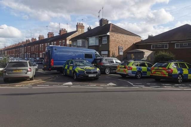 Pictures from the scene in Southampton Road, Far Cotton