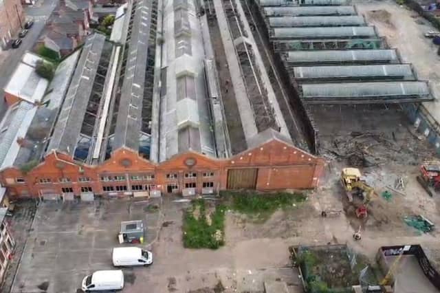 Demolition work has officially begun at the former St James Bus Depot in Northampton, marking the first visible step in transforming the long-derelict site into a new neighbourhood of more than 70 family homes. Credit: Richard Durham