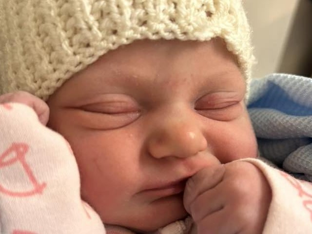 Dottie Joyce born at 03.42am on October 24 at Northampton General Hospital, weighing 7lbs 4oz.