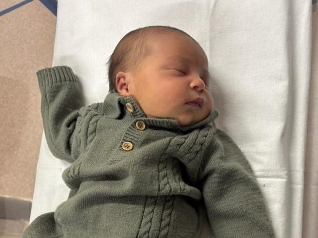 Elias Christopher born at 2.29am on November 9 at Northampton General Hospital, weighing 8lbs 12oz.