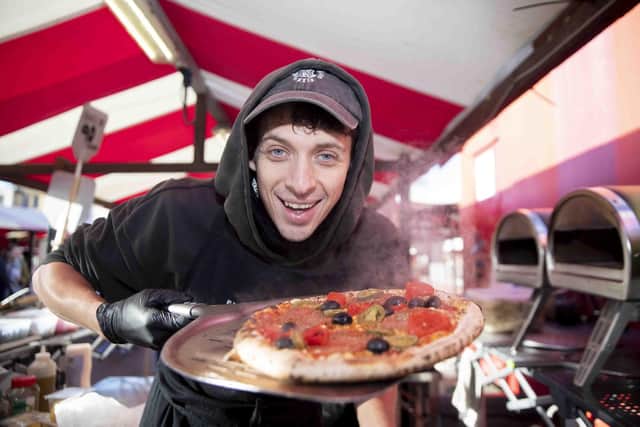 Vegan Market Co in Market Square, Northampton town centre in January 2022. Photo by Kirsty Edmonds.