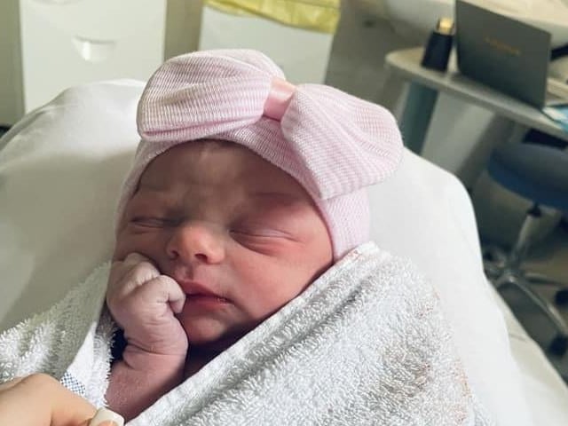 Lainey Pearl born at 12.09pm on January 7 at Kettering General Hospital, weighing 7lbs 1oz.