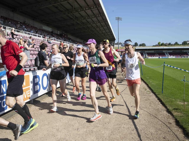 Hundreds of runners took part in the race on Sunday June 25, which started and finished at Sixfields stadium.
