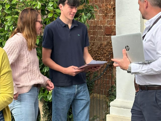Quinton House students celebrate their GCSE results.