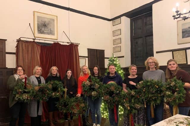 Wreath making at Courteenhall Estate