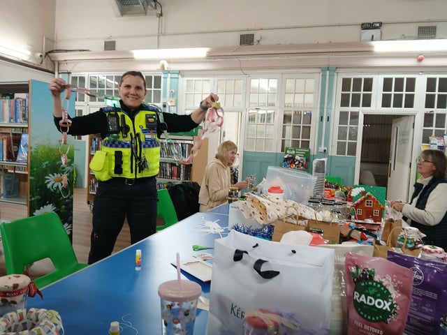 Local PCSO Jo helping create some Fesitve Cheer!
