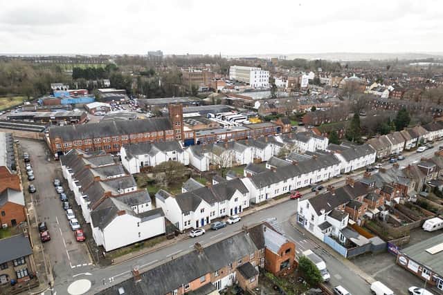 Aerial view reveals the newly refurbished homes