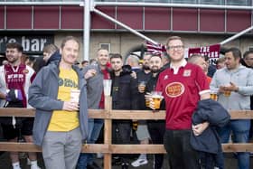 Northampton Town fans at Sixfields ahead of the playoff clash against Mansfield.