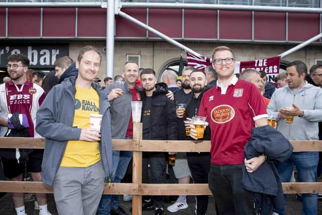 Northampton Town fans at Sixfields ahead of the playoff clash against Mansfield.