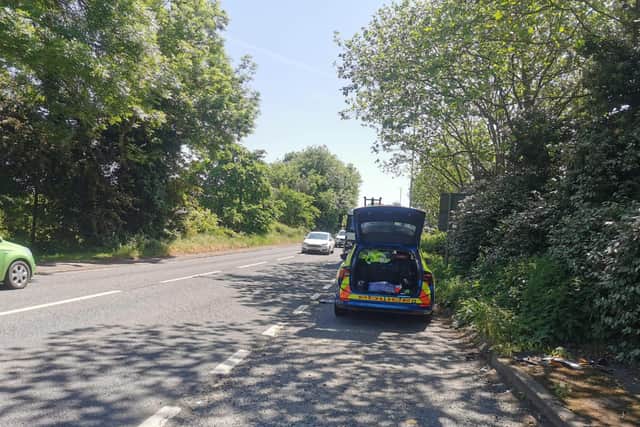The road was closed by police for around an hour.