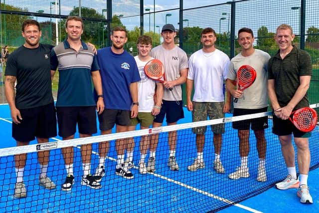 Saints stars and head coach Sam Vesty were on hand to officially open the new padel tennis court at Northampton County Lawn Tennis Club in Weston Favell Village