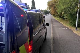Crash investigators were at the scene for around three hours following last night's crash in London Road, Northampton. Photo: @NorthantsSCIU
