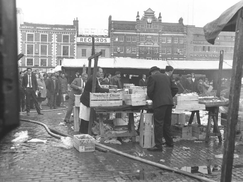 Fire in Market Square stall, April 24, 1965