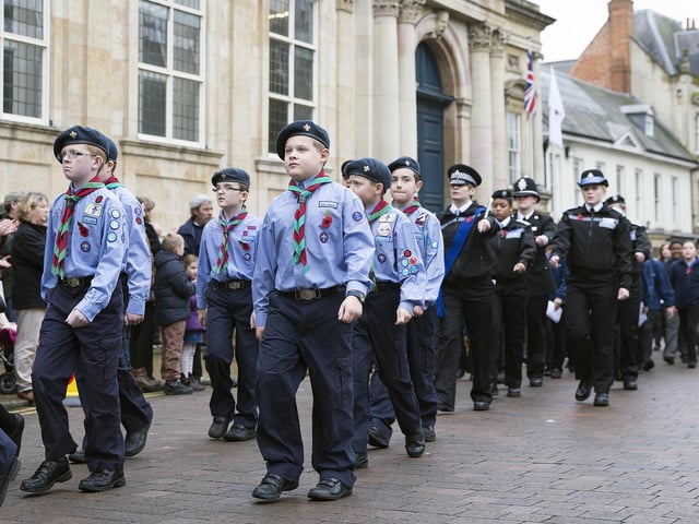 2015 - Remembrance Sunday Parade and wreath laying at Wood Hill outside All Saints Church, Northampton.