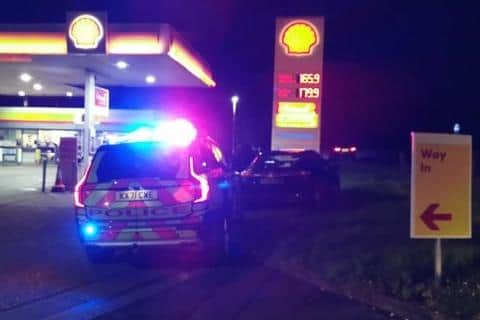 Police found the Honda Civic abandoned at a garage near Northampton following Monday's high-speed pursuit