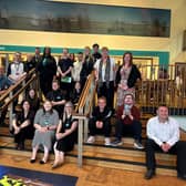 Northgate College students with theatre staff on their visit to Royal and Derngate