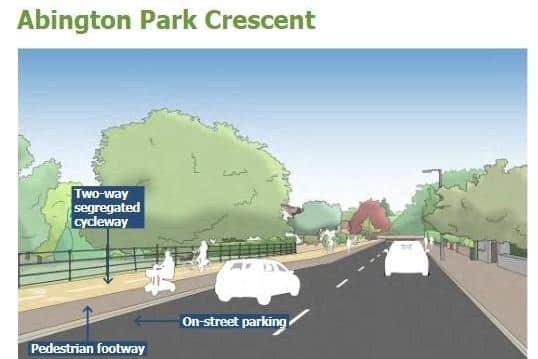 Here's an artist's impression of what Abington Park Crescent will look like once complete