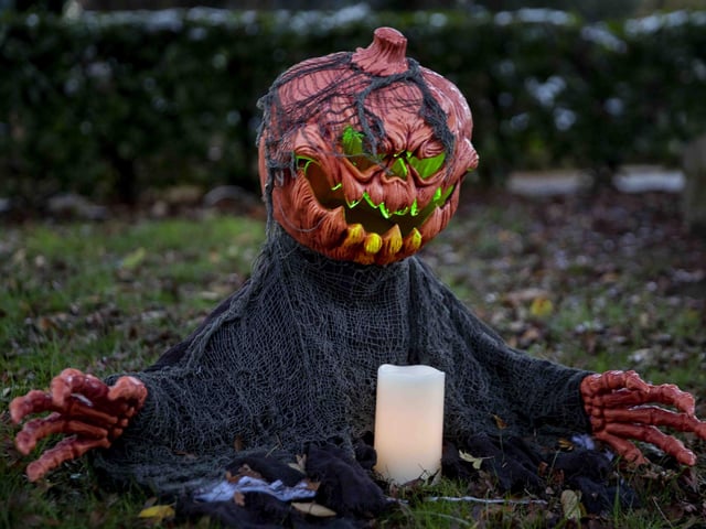 Carved pumpkins, skeletons named after staff members, a grim reaper and so much more.
