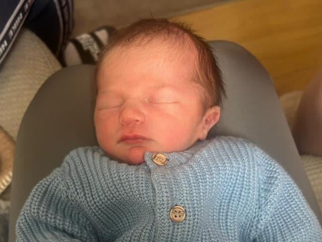 Rudy Ashley George born at 2.37am on April 18 at Northampton General Hospital, weighing 5lbs 9oz.
