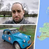 Matthew Hollis from Northampton drove his old Citroen car from Lowestoft to Ireland using only B roads and a compass.