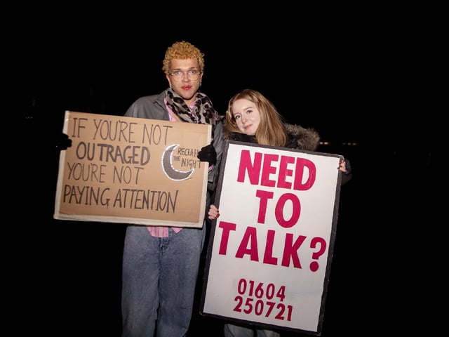 The event took place in Northampton on Friday November 2024 and saw dozens of activists march for an end to violence against women and girls.