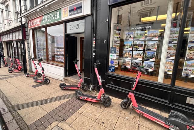 Nick Pattison of Jackson Stops Estate Agents said there was as many as 37 scooters left on the pavement in Bridge Street.