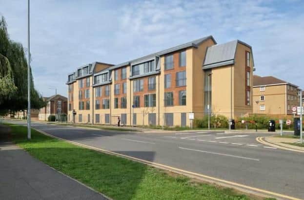The flats in New Southbridge Road, Far Cotton, known as Trenery House, are Northampton Partnership Homes (NPH) properties. They were completed in March 2025 but are still fenced off and empty in December 2025.