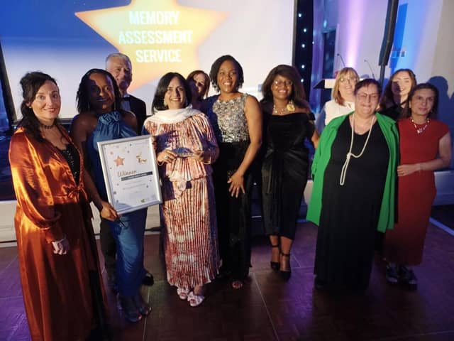The Memory Assessment Service teams winning their NHFT Quality Award in 2023