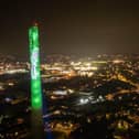 Both the National Lift Tower and the brewery’s own silo were part of a striking visual celebration of five decades of success.