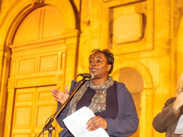 Activists joined the march on Friday November 28 to stand against violence towards women and girls.