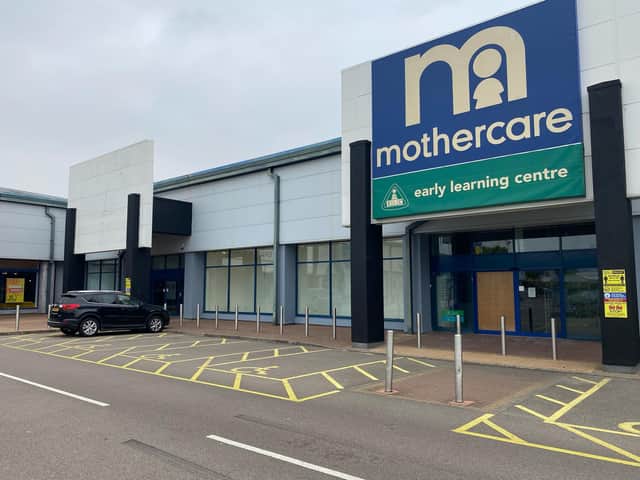 Two empty units in St James' Retail Park, Northampton. It has not yet been confirmed where the Next Outlet will be located.