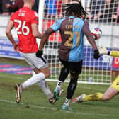 This goal from Josh Eppiah was ruled out for offside - but TV replays suggested he was on.