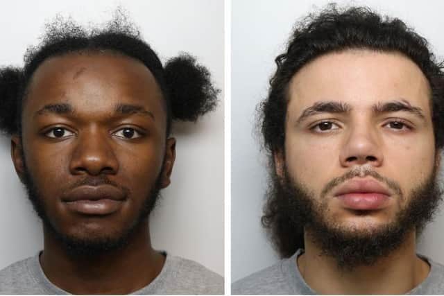 These are the faces of the two 21-year-old drug dealing killers found GUILTY of murdering Northampton man Tommy Boom. Daniel Larman (left) and Kieran Okocha-Sleight (right). Both were living and dealing drugs while living at Paget House in Northampton.
