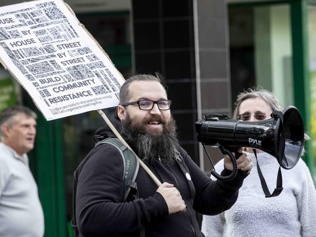 Protestors gathered in Market Square on Saturday (October 1) to demonstrate against the rising energy prices and cost of living crisis. There was also a symbolic bill burning.