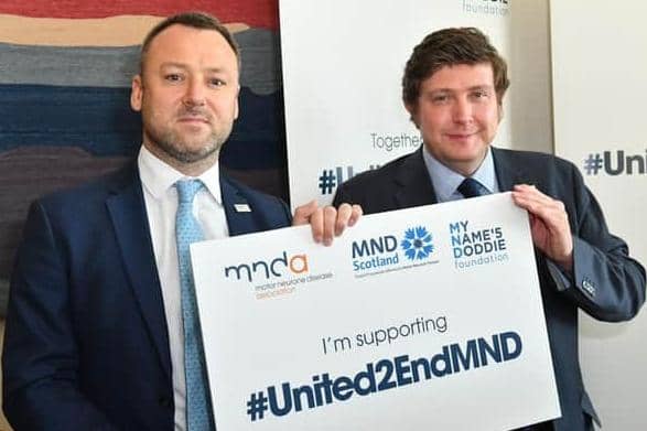 Andrew Lewer and Bassetlaw MP Brendan Clarke Smith joined calls for more funding for MND research in 2021