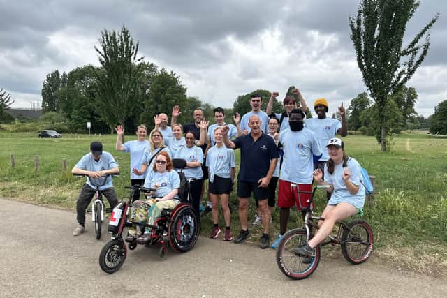 The team from Northamptonshire Children's Trust that took on the first leg of the ‘National Running Out of Time Relay’ across the town.